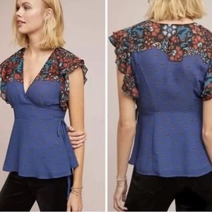 ANTHROPOLOGIE MEADOW RUE Bastide Wrap Top